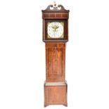 JOSEPH WILD OF MACCLESFIELD; an 18th century eight day mahogany cased longcase clock, the painted