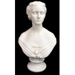 COPELAND; a 19th century Parian ware bust of Alexandra, modelled by Mary Thornycroft for the Art