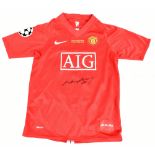 WAYNE ROONEY; a Nike Manchester United 2008 Moscow Champion’s League Final child’s home shirt,