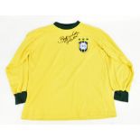 PELÉ (Edson Arantes do Nascimento); a Toffs Brazil retro-style cotton long-sleeved home shirt