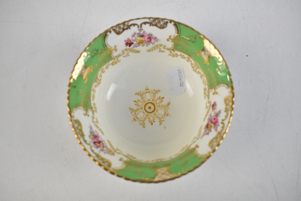 COALPORT; a eleven pieces of 'Batwing' pattern tea wares, comprising two green 'Batwing' cake plates - Image 7 of 14
