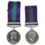 Two General Service Medals, the George VI example with 'Malaya' clasp awarded to 21061235 GDSM W.