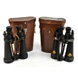 BARR & STROUD; two pairs of WWII military binoculars, each a 7X CF42, one stamped A.P. No.1900A