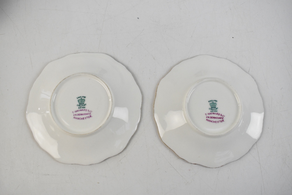 COALPORT; a eleven pieces of 'Batwing' pattern tea wares, comprising two green 'Batwing' cake plates - Image 6 of 14