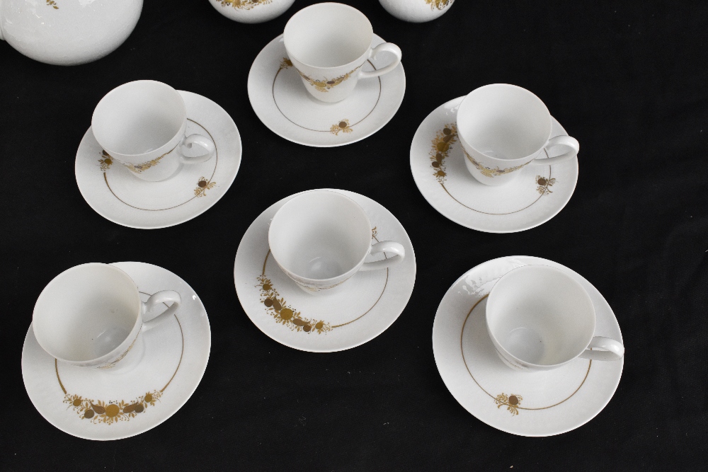 A Rosenthal nineteen piece coffee service, with moulded detailing and gilt with floral sprigs and - Image 4 of 6