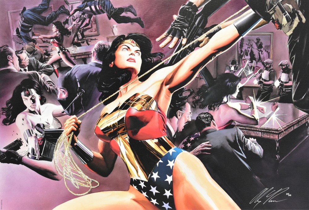 ALEX ROSS; signed limited edition print, 'Wonder Woman, Defender of Truth', DC Comic, 120/195, - Bild 2 aus 7