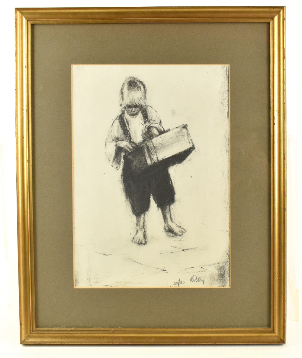 HAROLD FRANCIS RILEY DL DLitt FRCS DFA ATC (born 1934); lithograph, ‘Street Vendor’, 20/50, signed