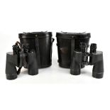 Two pairs of Canadian military binoculars comprising a pair stamped C.G.B. 40 MA, 7x50, 11946-C,