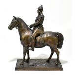 AFTER CONRAD KELSING; a bronzed spelter figure of Kaiser Wilhelm, titled to the base Wilhelm I.