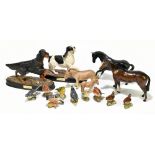 BESWICK; a collection of animal figures including ‘The Letter’ ‘The Spanial’ ‘Robin’, ‘Nuthatch’ etc