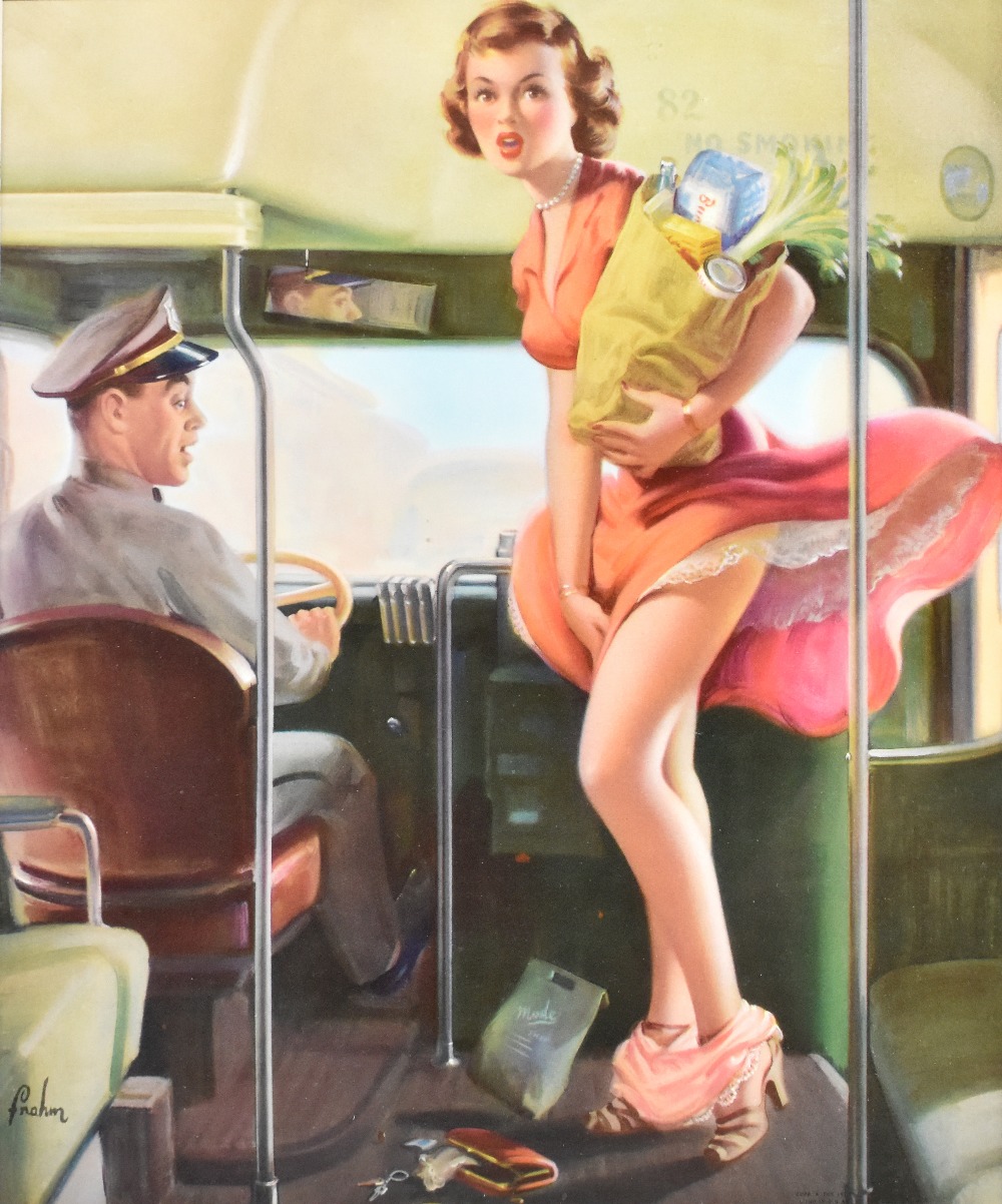 AFTER ART FRAHN; two original US 1950s pin-up lithographs, 'Spare?' and 'A Fare Loser', each - Image 2 of 7