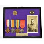 A WWI medal trio awarded to 30181 James Horrocks A.S.C. accompanied by a Serbian medal for
