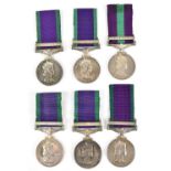 Six Elizabeth II General Service Medals, three with 'Northern Ireland' clasps awarded to WAEM 1 K