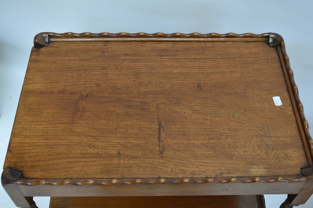 A reproduction walnut bowfront chest, of three long drawers, on bracket feet, height 66cm, width - Image 5 of 5