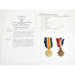 A WWI Mons Star and Victory Medal duo awarded to 7603 Pte. W. Butler 2nd Battalion Manchester