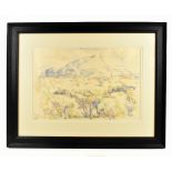 AFTER PAUL CEZANNE; colour print, Montagne Sainte Victoire, with blind stamp lower right, 35.5 x