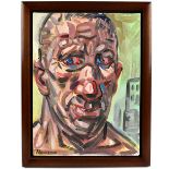 PETER HOWSON OBE (Scottish, born 1958); oil on canvas, 'Head Study', signed, 41 x 30.5cm, framed. (