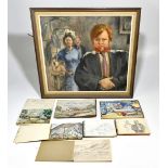 RV BROWN; oil on board, ‘Dr Andrew P Brown and Patients’, signed and dated 78, bears label verso, 49