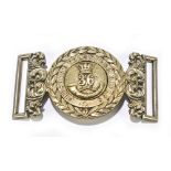 A 36th (Crewe) Cheshire Rifle Volunteers OR's pouch belt plate, late 19th century, silvered metal of