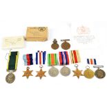 A father and son WWI and WWII medal group, the father 47732 W. S. Taylor M. G. C. awarded the War