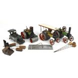 MAMOD; an S.R. 1a steam roller, two steam tractors, a locomotive and further mixed components and