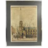 LAURENCE STEPHEN LOWRY RBA RA (1887-1976); pencil signed limited edition lithograph print, 'St