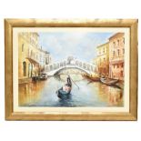 RAINHARDT; oil on canvas board, canal scene in Venice, signed and dated '02 lower right, 48.5 x