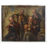 FRANZ GIESSEL (Austrian, 1902-1982); oil on canvas, quartet of musicians, signed, 55 x 68.5cm,