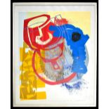 ANDREW SMITH (Contemporary); lithograph, 'Big Red Percolator (Plane): Blue Point on Silver Grey