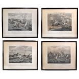 AFTER HENRY ALKIN; a set of four coloured engravings by J Harris 'The Midnight Steeple Chase',