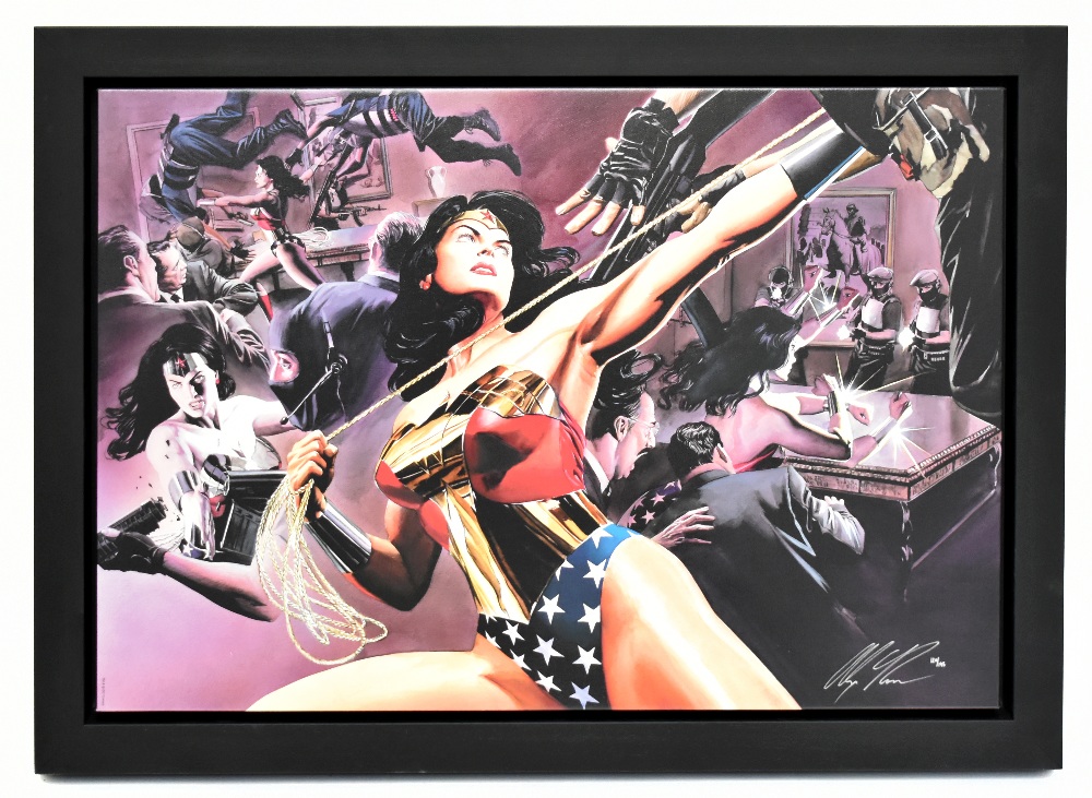 ALEX ROSS; signed limited edition print, 'Wonder Woman, Defender of Truth', DC Comic, 120/195,