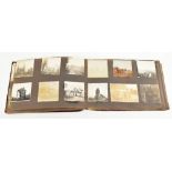 WWI GERMAN INTEREST; an album of approximately 108 photographs and photographic postcards of France,