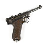 A deactivated German Luger P089mm (Para) semi-automatic pistol, the side of the frame stamped with