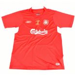 STEVEN GERRARD; a Reebok Liverpool Istanbul 2005 Champions League Final reissue home shirt signed