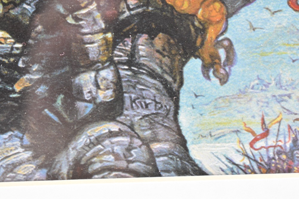 AFTER JOSH KIRBY; pair of colour prints, fantasy scenes, 38.5 x 56cm, both framed and glazed (2). - Image 3 of 7