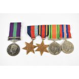 A WWII medal group of five comprising General Service Medal with 'S.E.Asia 1945-46 clasp, War and