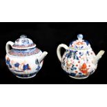 Two 18th century Chinese Imari Export ware teapots and covers, each with floral decoration, height