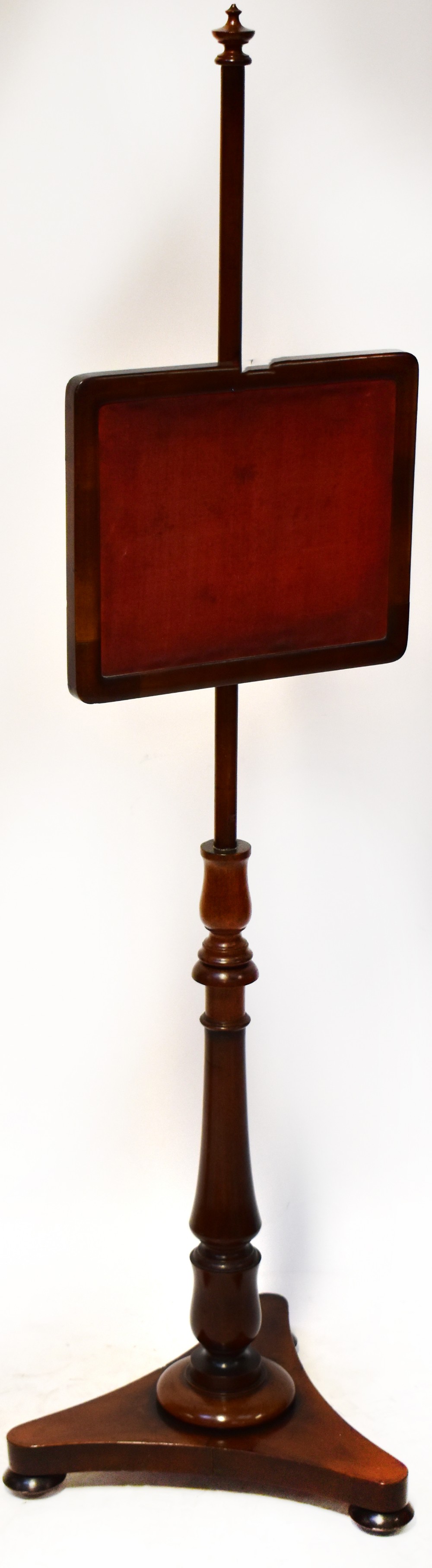 A Victorian mahogany pole screen,