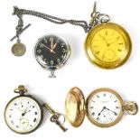 Four various pocket watches to include an Edwardian VII 1905 hallmarked silver open face pocket