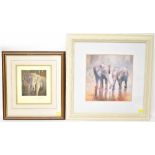 AFTER ANTHONY GIBBS; a pencil signed print depicting an Indian elephant, limited edition no.