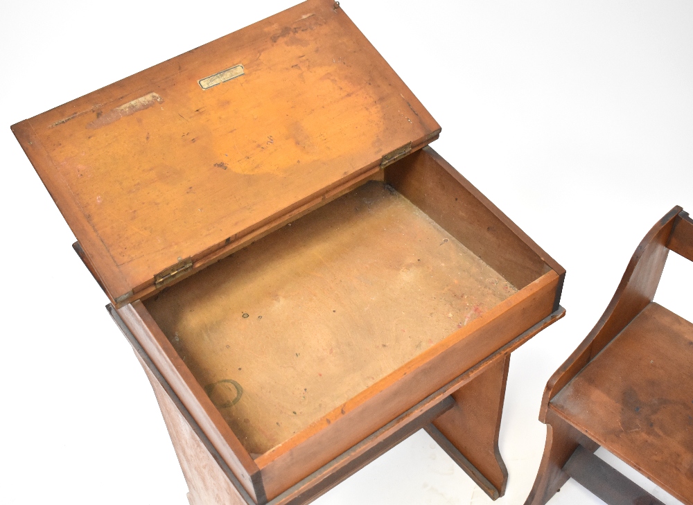 An early 20th century child's desk with push-under seat, - Image 5 of 5