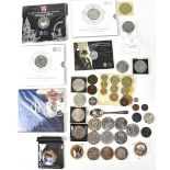 A group of mainly proof silver and white metal coins to include a proof Sir Winston Churchill 2015