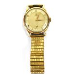 OMEGA; a gentlemen's vintage 9ct gold wristwatch,