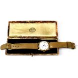 AVIA; a 9ct gold Incabloc gentlemen's wristwatch, the dial set with Arabic numerals,