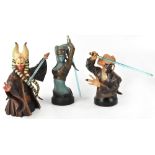 A boxed collection of Star Wars collectible mini busts comprising Shaak Ti,