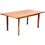 GORDON RUSSELL; a 1960s retro American black walnut extending dining table, design no.