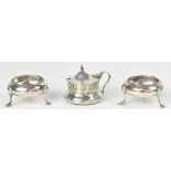 A pair of Victorian hallmarked silver salts of squat circular form,