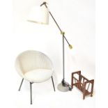 A Loaf industrial-style Bruges reading lamp with solid circular weighted base and adjustable reach
