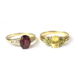 Two modern 9ct gold fashion rings,