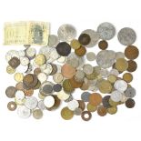 A group of 19th century and later British and international mixed denomination coinage including a